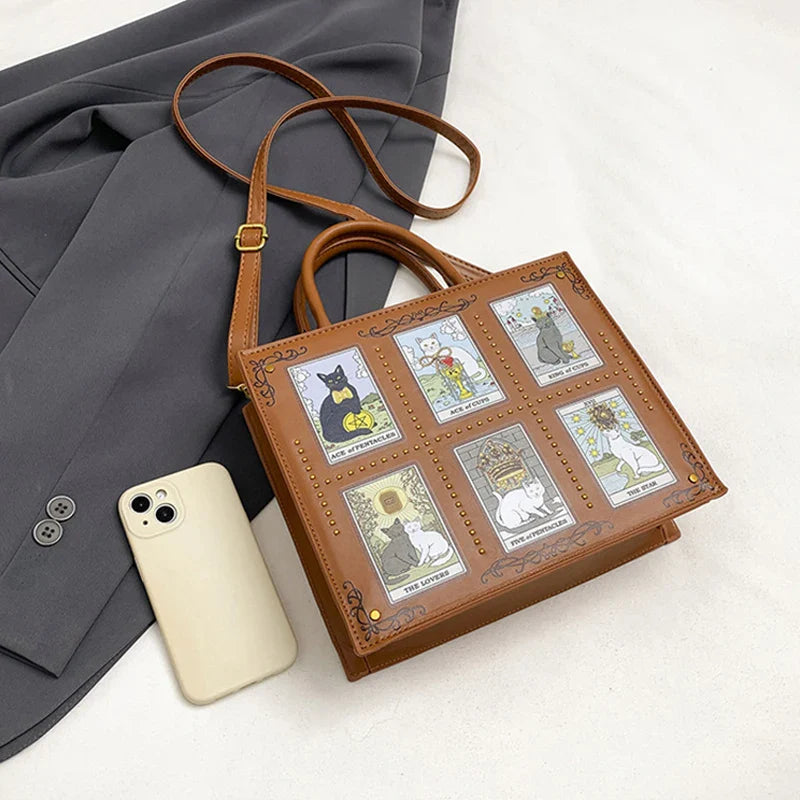 Cat Elf Print Tote Bag For Women Stylish Versatile