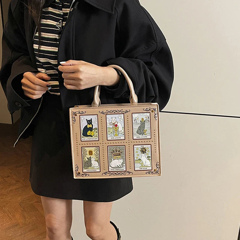 Cat Elf Print Tote Bag For Women Stylish Versatile