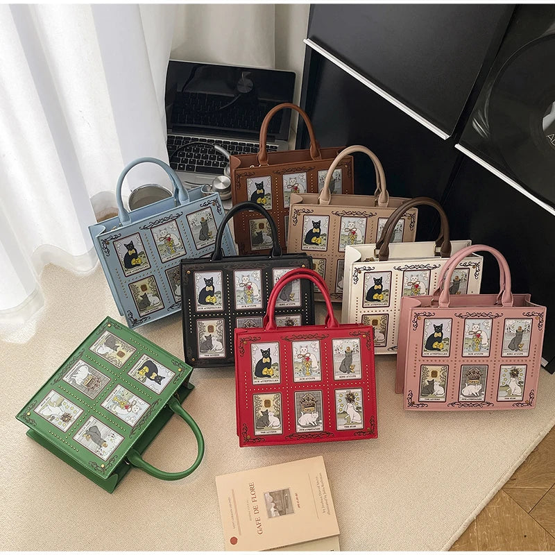 Cat Elf Print Tote Bag For Women Stylish Versatile