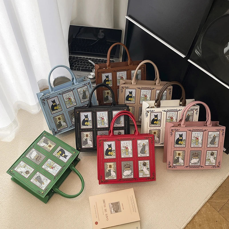 Cat Elf Print Tote Bag For Women Stylish Versatile